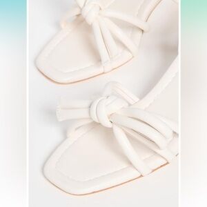 Women's white Strappy Block Heels